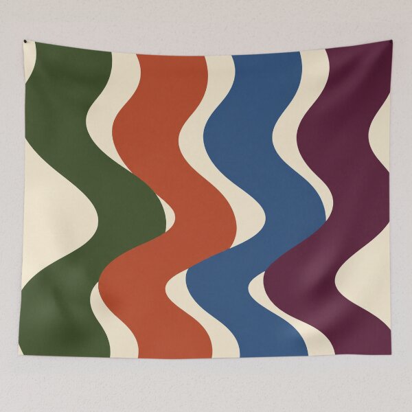 Item preview, Tide Column – Modern Abstract Wave Shower Curtain designed and sold by astersgraphics.
