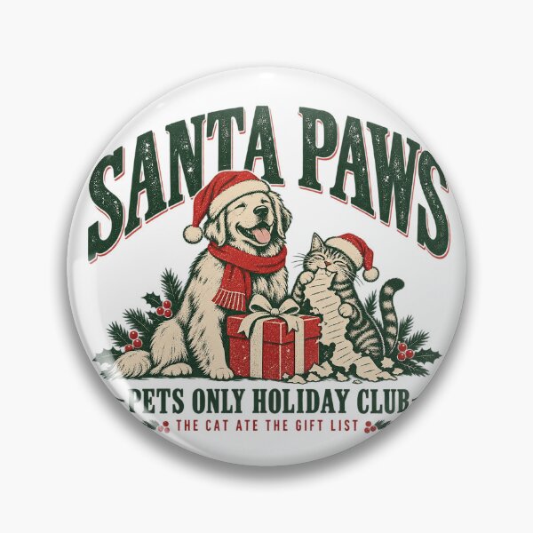 Item preview, Santa Paws Pets Only Holiday Club Cute Dog And Cat Festive Humor designed and sold by zzz888.