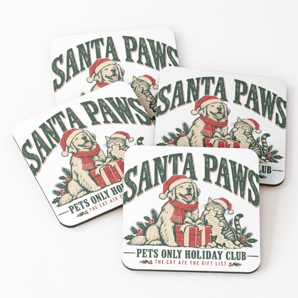 Item preview, Santa Paws Pets Only Holiday Club Cute Dog And Cat Festive Humor designed and sold by zzz888.