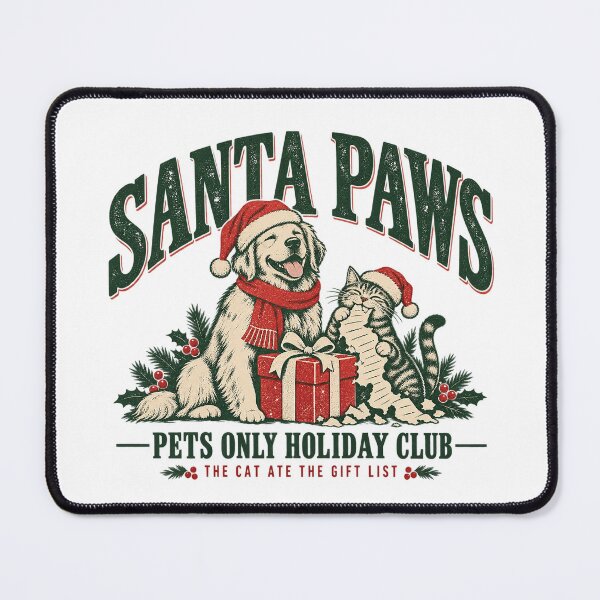 Item preview, Santa Paws Pets Only Holiday Club Cute Dog And Cat Festive Humor designed and sold by zzz888.