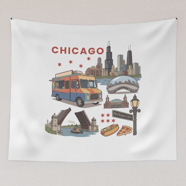 Item preview, Chicago Illinois Souvenir Men Skyline Chicago designed and sold by DSWShirts.