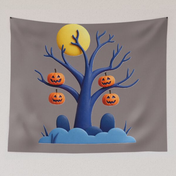 Item preview, halloween pumpkin tree colorful geometric halloween abstract design designed and sold by SmashingDeals.