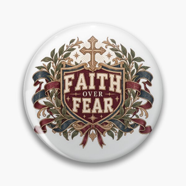 Item preview, Faith Over Fear | Vintage Collegiate Christian Sticker designed and sold by thelifeofky.