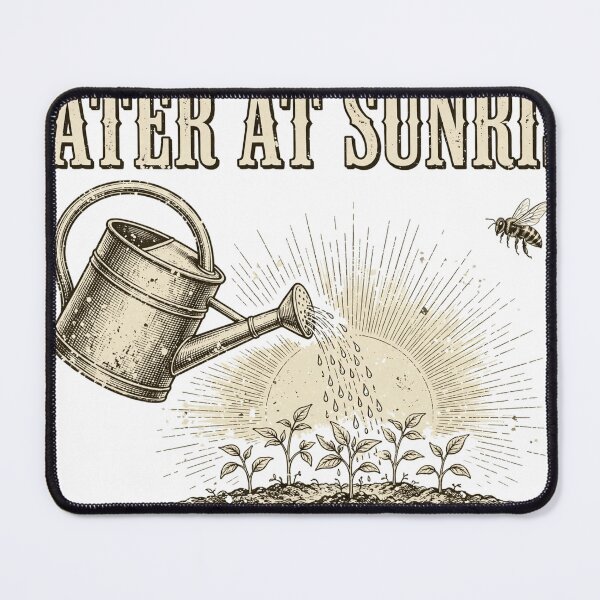 Item preview, Water at Sunrise T-Shirt – Vintage Watering Can Garden Morning Tee designed and sold by Worn and Witty.