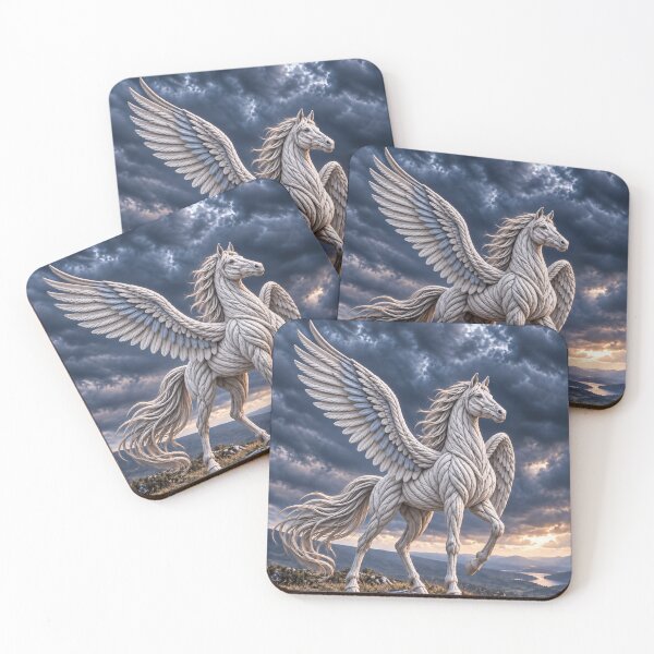 Item preview, White Pegasus on a Mountain Ridge designed and sold by JUTElCONIC.