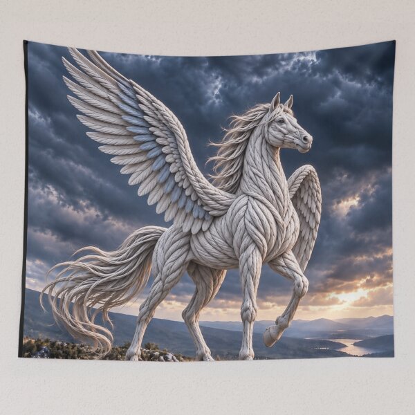 Item preview, White Pegasus on a Mountain Ridge designed and sold by JUTElCONIC.