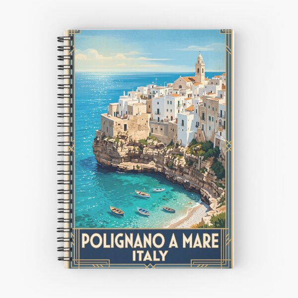 Item preview, Polignano a Mare Italy Vintage Travel Poster – Puglia Adriatic Sea Lama Monachile Coastal Cliffs designed and sold by Bomax121.