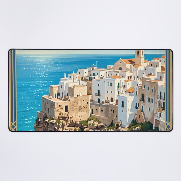 Item preview, Polignano a Mare Italy Vintage Travel Poster – Puglia Adriatic Sea Lama Monachile Coastal Cliffs designed and sold by Bomax121.