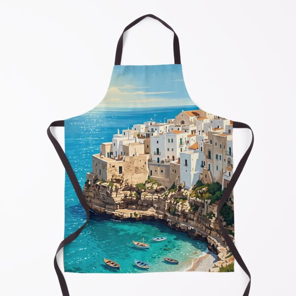 Item preview, Polignano a Mare Italy Vintage Travel Poster – Puglia Adriatic Sea Lama Monachile Coastal Cliffs designed and sold by Bomax121.