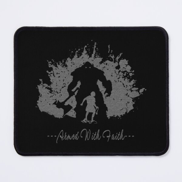 Item preview, David vs Goliath – Faith Over Fear | Armed with Faith | Christian Grunge silhouette Art | Grey black designed and sold by ZechJohnRB.