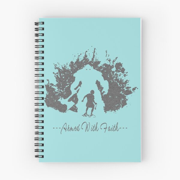 Item preview, David vs Goliath – Faith Over Fear | Armed with Faith | Christian Grunge silhouette Art | Grey black designed and sold by ZechJohnRB.