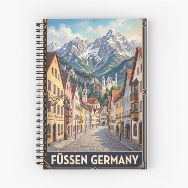 Item preview, Füssen Germany Vintage Travel Poster – Bavarian Alps Neuschwanstein Castle Forggensee designed and sold by Bomax121.