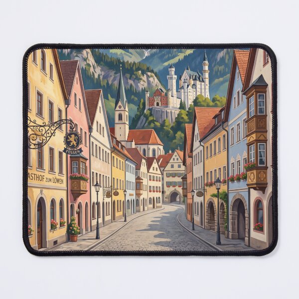 Item preview, Füssen Germany Vintage Travel Poster – Bavarian Alps Neuschwanstein Castle Forggensee designed and sold by Bomax121.