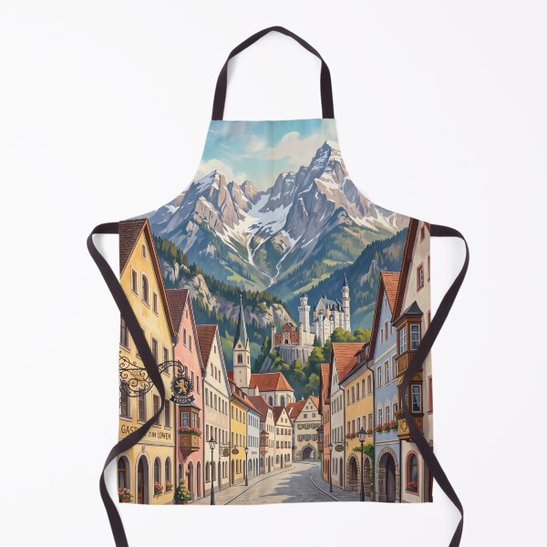 Item preview, Füssen Germany Vintage Travel Poster – Bavarian Alps Neuschwanstein Castle Forggensee designed and sold by Bomax121.