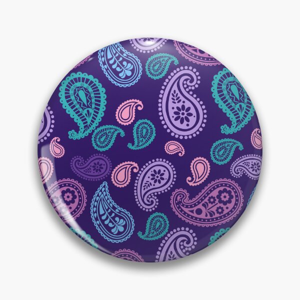 Item preview, Retro Purple Paisley Pattern – Pink Turquoise & Lilac Boho Floral designed and sold by BigfeetLittlepaws.