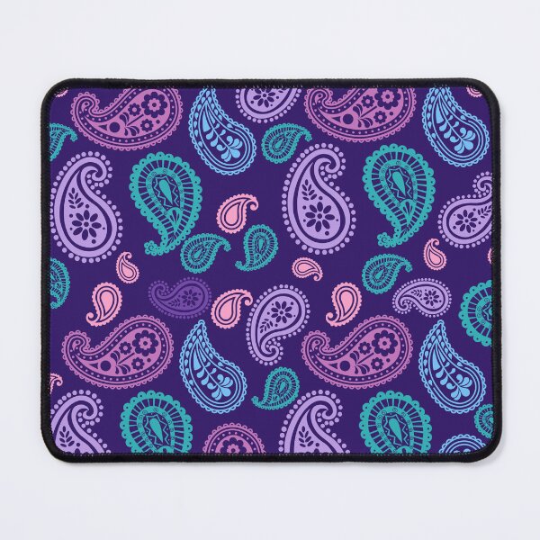 Item preview, Retro Purple Paisley Pattern – Pink Turquoise & Lilac Boho Floral designed and sold by BigfeetLittlepaws.