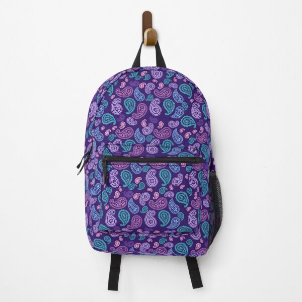 Item preview, Retro Purple Paisley Pattern – Pink Turquoise & Lilac Boho Floral designed and sold by BigfeetLittlepaws.