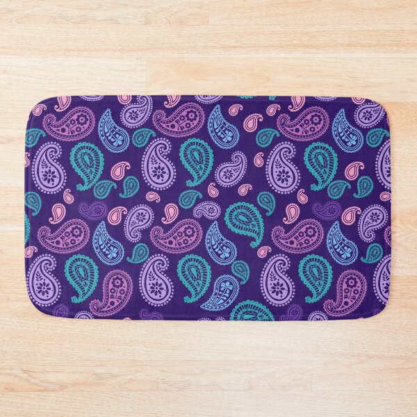 Item preview, Retro Purple Paisley Pattern – Pink Turquoise & Lilac Boho Floral designed and sold by BigfeetLittlepaws.