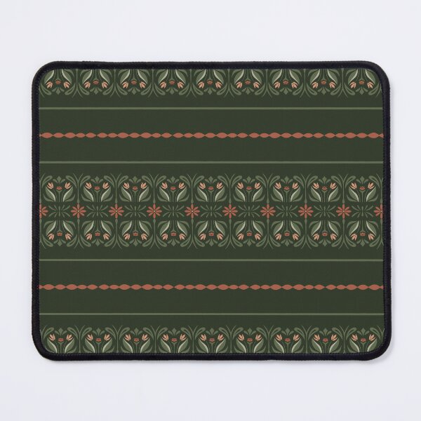 Item preview, Forest Green Scandinavian Folk Art Floral Border designed and sold by Flora-and-Fable.