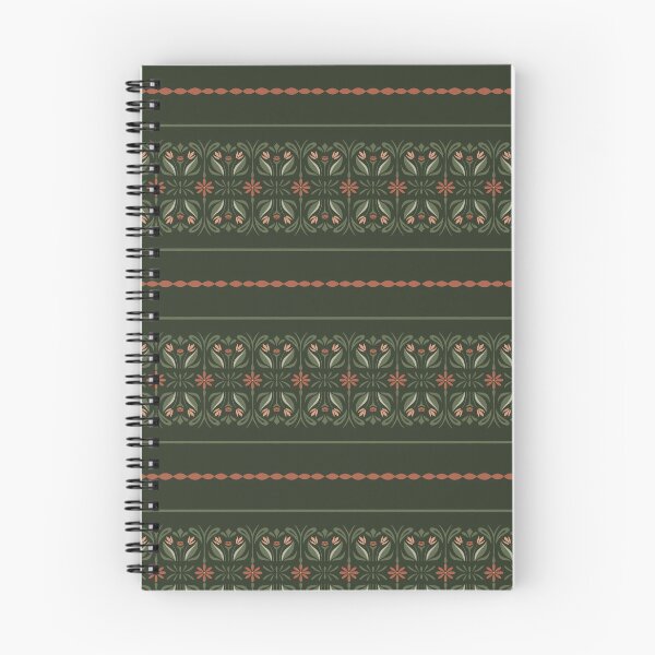 Item preview, Forest Green Scandinavian Folk Art Floral Border designed and sold by Flora-and-Fable.