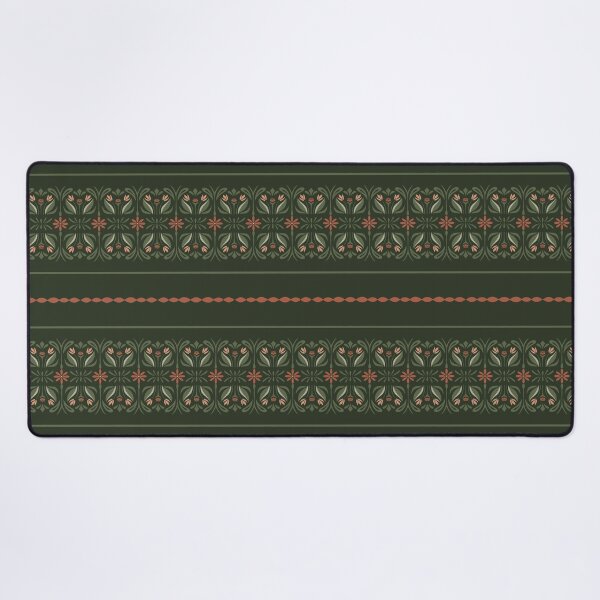 Item preview, Forest Green Scandinavian Folk Art Floral Border designed and sold by Flora-and-Fable.