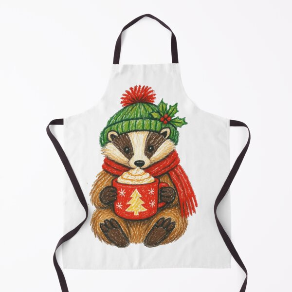 Item preview, Cozy crayon Christmas Badger designed and sold by Bud the Pug & Friends .