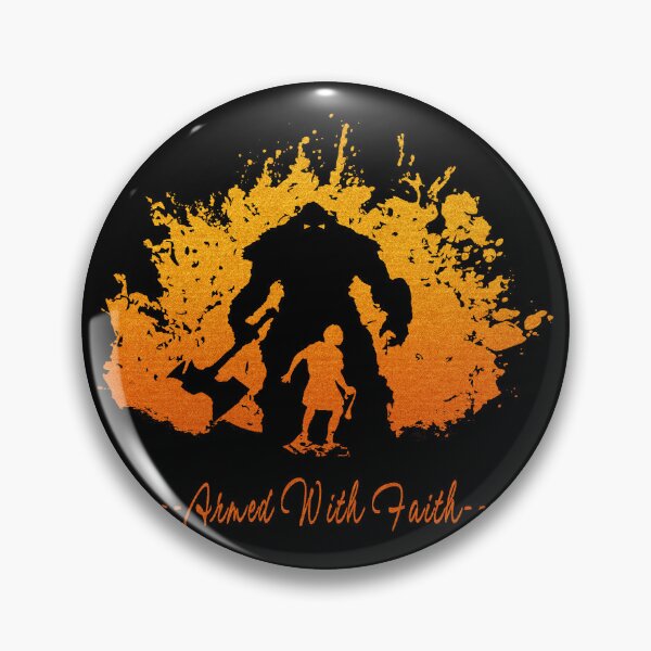 Item preview, David vs Goliath – Faith Over Fear | Armed with Faith | Christian Grunge silhouette Art | Glowing red designed and sold by ZechJohnRB.