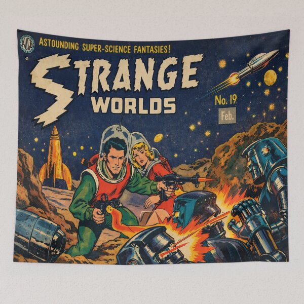 Item preview, Vintage Sci Fi Wall Art, Strange Worlds #19 Robotmen of the Lost Planet, Retro Comic Art designed and sold by RickE.