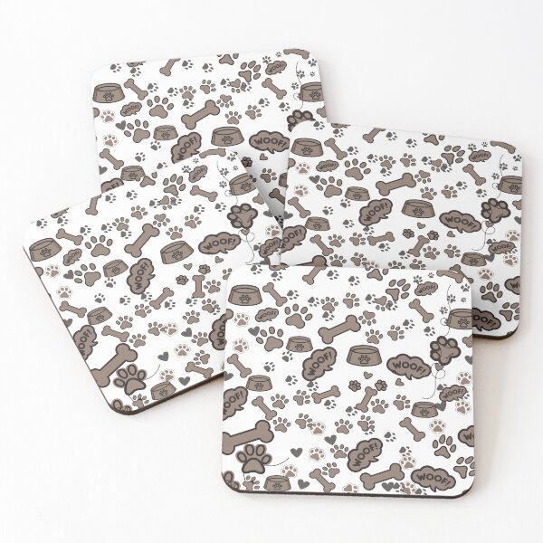 Item preview, Cute Puppy Dog Paw Bone Doodle Neutral Seamless Pattern designed and sold by wildsilencee.