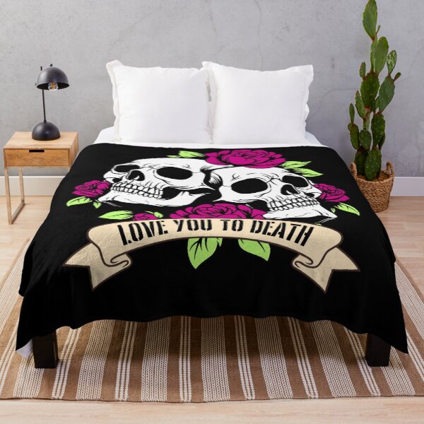Item preview, Love You To Death Skulls And Roses Art Decal designed and sold by Side By Side Studio.