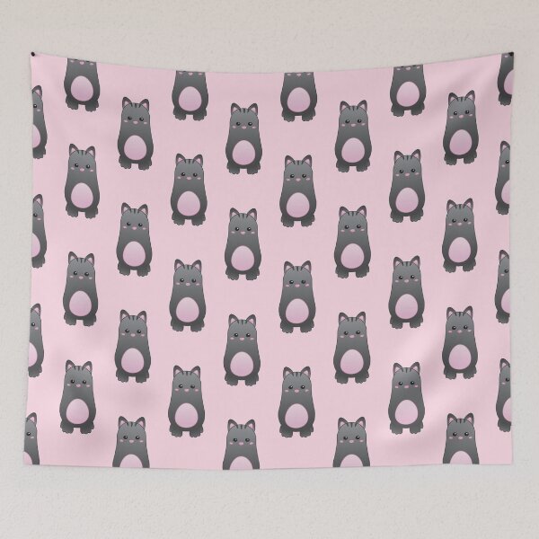 Item preview, Pattern of Cute Baby Black Cat - Kawaii Chibi illustration designed and sold by Agamaji.