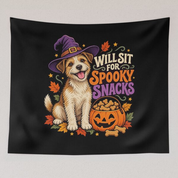 Item preview, Will Sit for Spooky Snacks - Halloween Dog designed and sold by Good Mood Foundry.