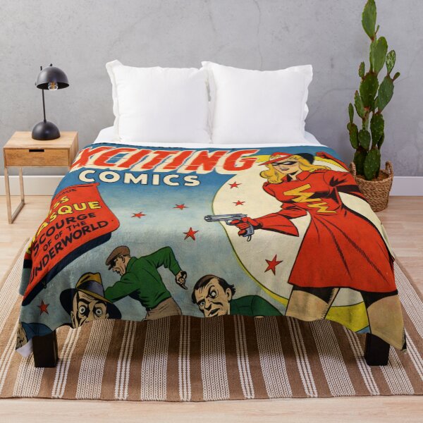 Item preview, Vintage Superhero Wall Art, Miss Masque Exciting Comics #53, Alex Schomburg Golden Age Comic designed and sold by RickE.
