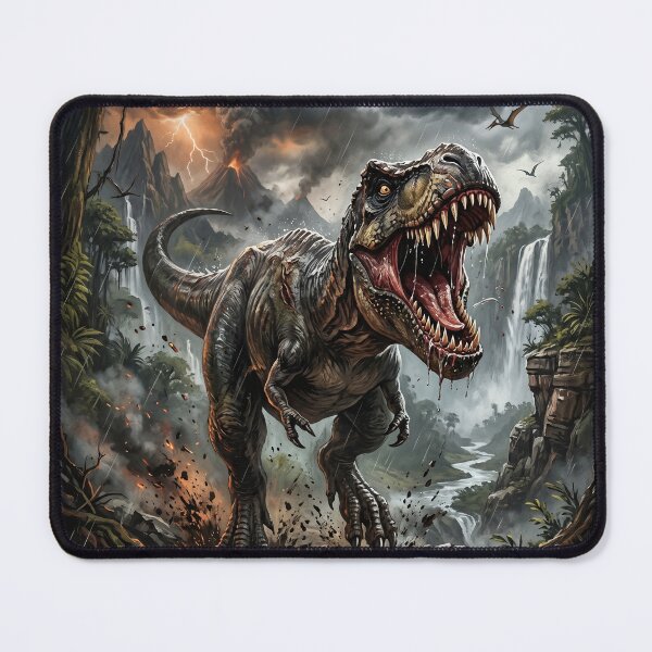Item preview, Mighty Tyrannosaurus in Prehistoric Jungle - Fantasy Art designed and sold by Lucid Dream Pixel.