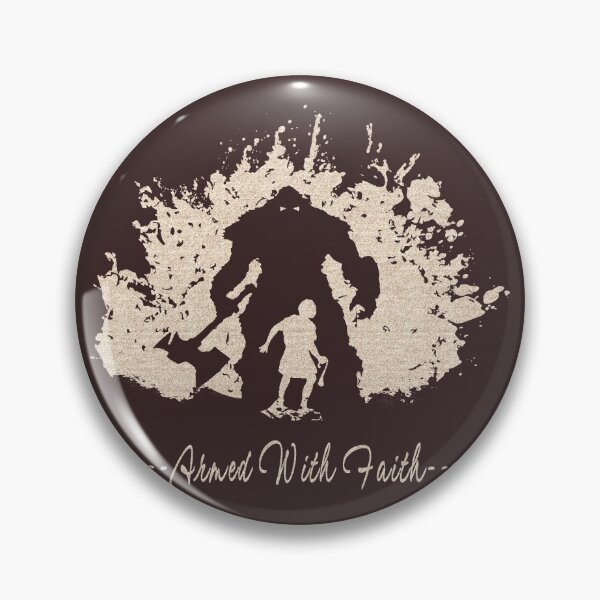 Item preview, David vs Goliath – Faith Over Fear | Armed with Faith | Christian Grunge silhouette Art | white designed and sold by ZechJohnRB.