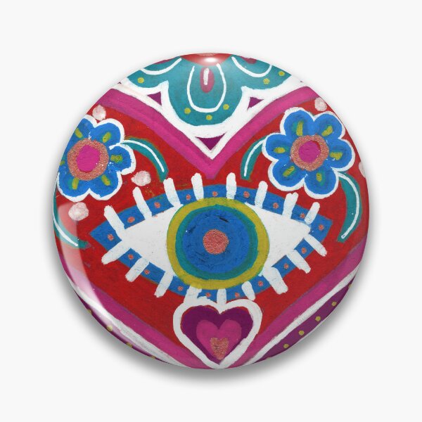 Item preview, Red and Teal Evil Eye Sacred Heart designed and sold by Fani*.
