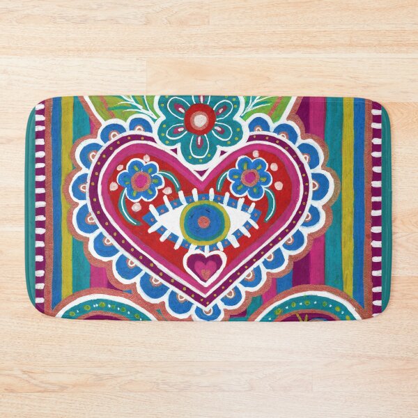 Item preview, Red and Teal Evil Eye Sacred Heart designed and sold by Fani*.