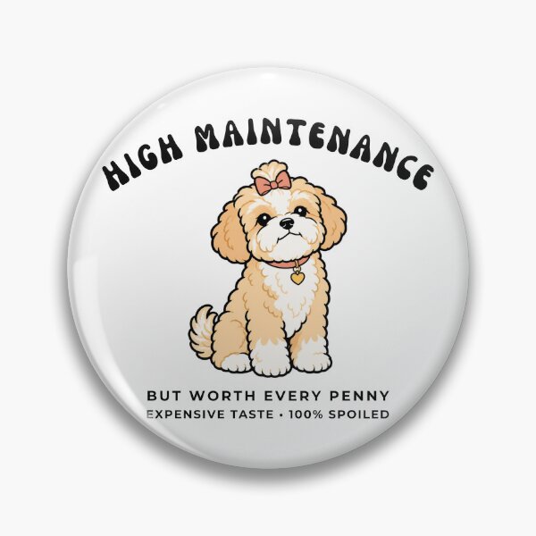 Aperçu de l'œuvre Maltipoo gâté et exigeant, style Doodle, chien mignon et duveteux, art rétro créée et vendue par wildsilencee.