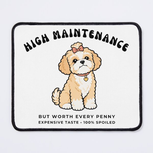 Item preview, High Maintenance Spoiled Maltipoo Doodle Cute Fluffy Dog Retro Art designed and sold by wildsilencee.