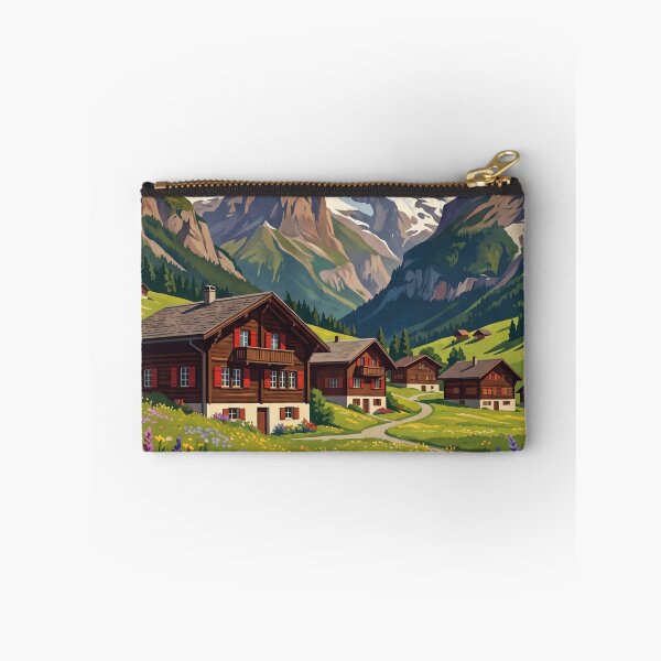 Item preview, Adelboden Switzerland Vintage Travel Poster – Bernese Alps Alpine Village Engstligen Falls designed and sold by Bomax121.