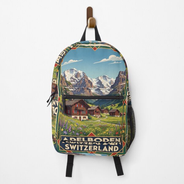 Item preview, Adelboden Switzerland Vintage Travel Poster – Bernese Alps Alpine Village Engstligen Falls designed and sold by Bomax121.