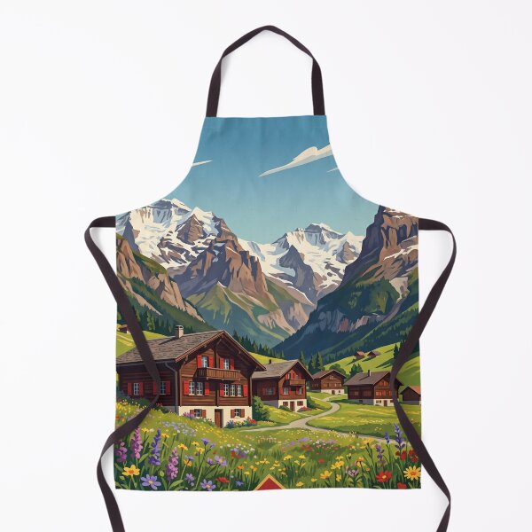 Item preview, Adelboden Switzerland Vintage Travel Poster – Bernese Alps Alpine Village Engstligen Falls designed and sold by Bomax121.