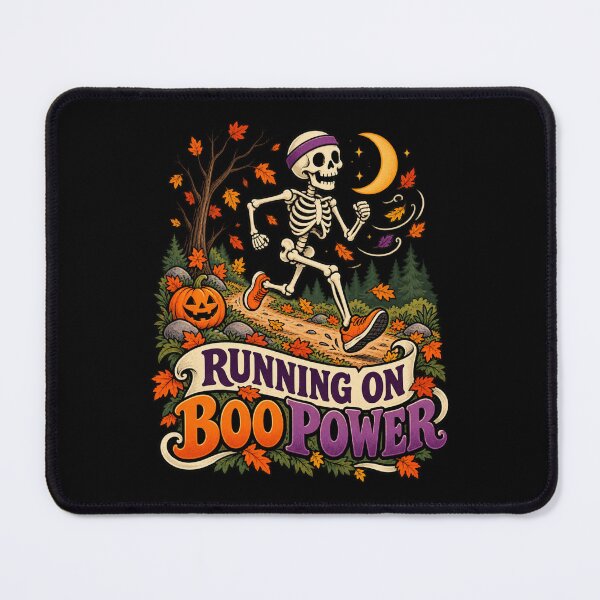 Item preview, Running On Boo Power - Halloween Skeleton Runner designed and sold by Good Mood Foundry.