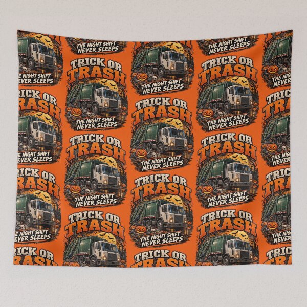 Item preview, "Trick or Trash" — The Night Shift Never Sleeps designed and sold by ODDSHIFT STUDIO.
