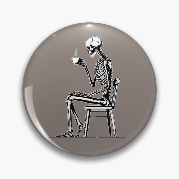Item preview, Skeleton Sitting On Chair Drinking Coffee Alone designed and sold by Lady-K-.