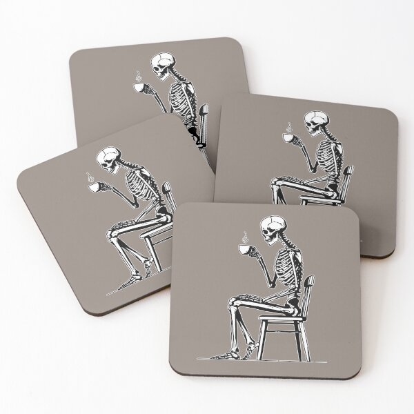 Item preview, Skeleton Sitting On Chair Drinking Coffee Alone designed and sold by Lady-K-.