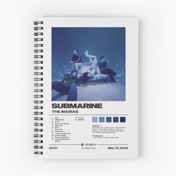 Item preview, Submarine by The Marías - Minimalist Tracklist Art designed and sold by FourthWall Prints.
