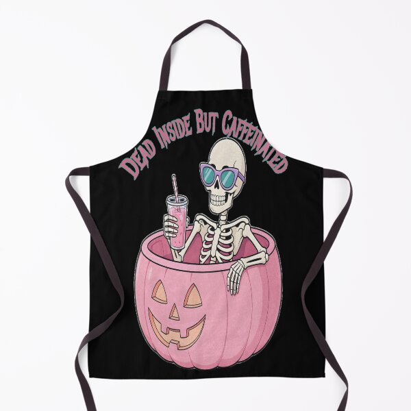 Item preview, Dead Inside But Caffeinated Funny Pink Halloween Skeleton designed and sold by CraftyValley.