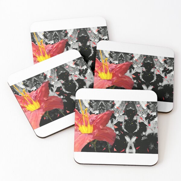 Item preview, Low Poly Lily Flower Abstract Rorschach Backdrop designed and sold by KimberyBorjas.