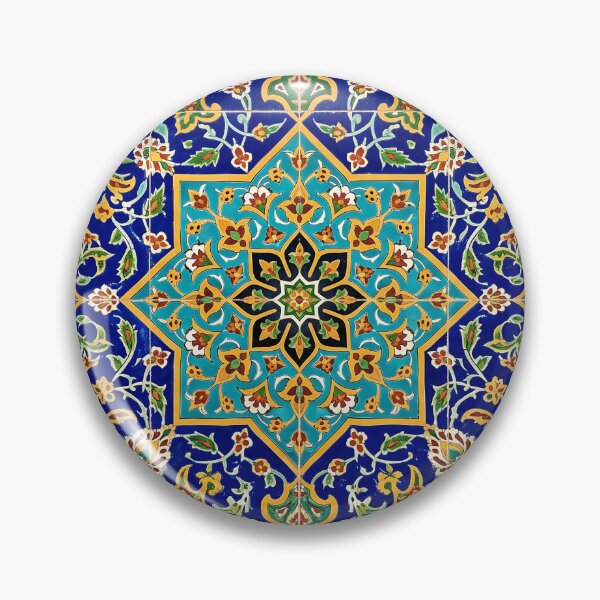 Item preview, Persian Tile Mosaic Traditional Blue Arabesque Pattern Iranian Architecture Art designed and sold by yousefi.